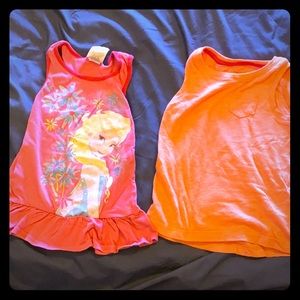 Two tank tops frozen and orange